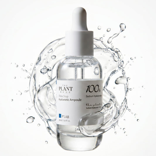 THE PLANT BASE 100% Pure Hyaluronic Acid Ampoule | Single-Ingredient Vegan Serum for Dry & Sensitive Skin | Fragrance-Free, Non-Comedogenic | K-Beauty NMF Deep Moisture, 1.01 fl oz