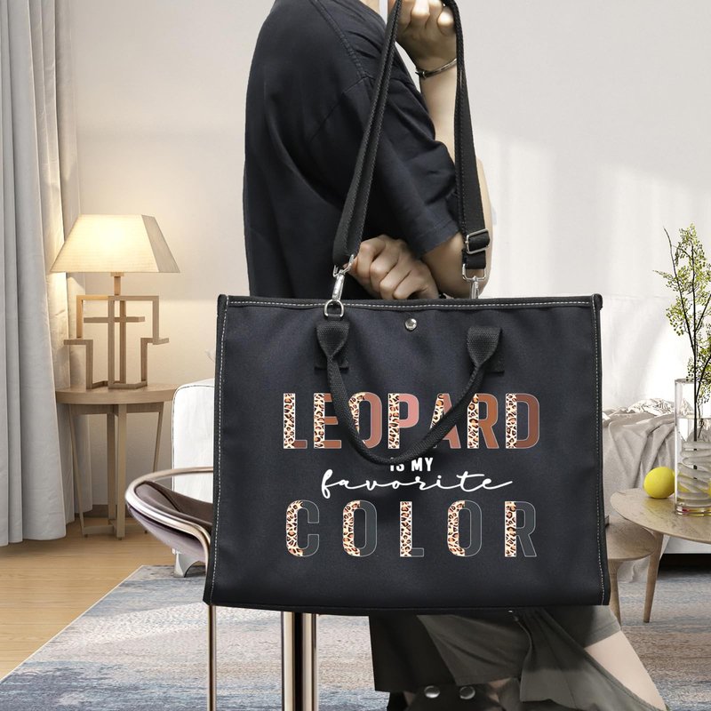 BWWKTOP Leopard Lovers Cosmetic Makeup Bag Leopard Fans Gifts Is My Favorite Color Zipper Pouch Bag For Women Girls (LEOPARD BG)