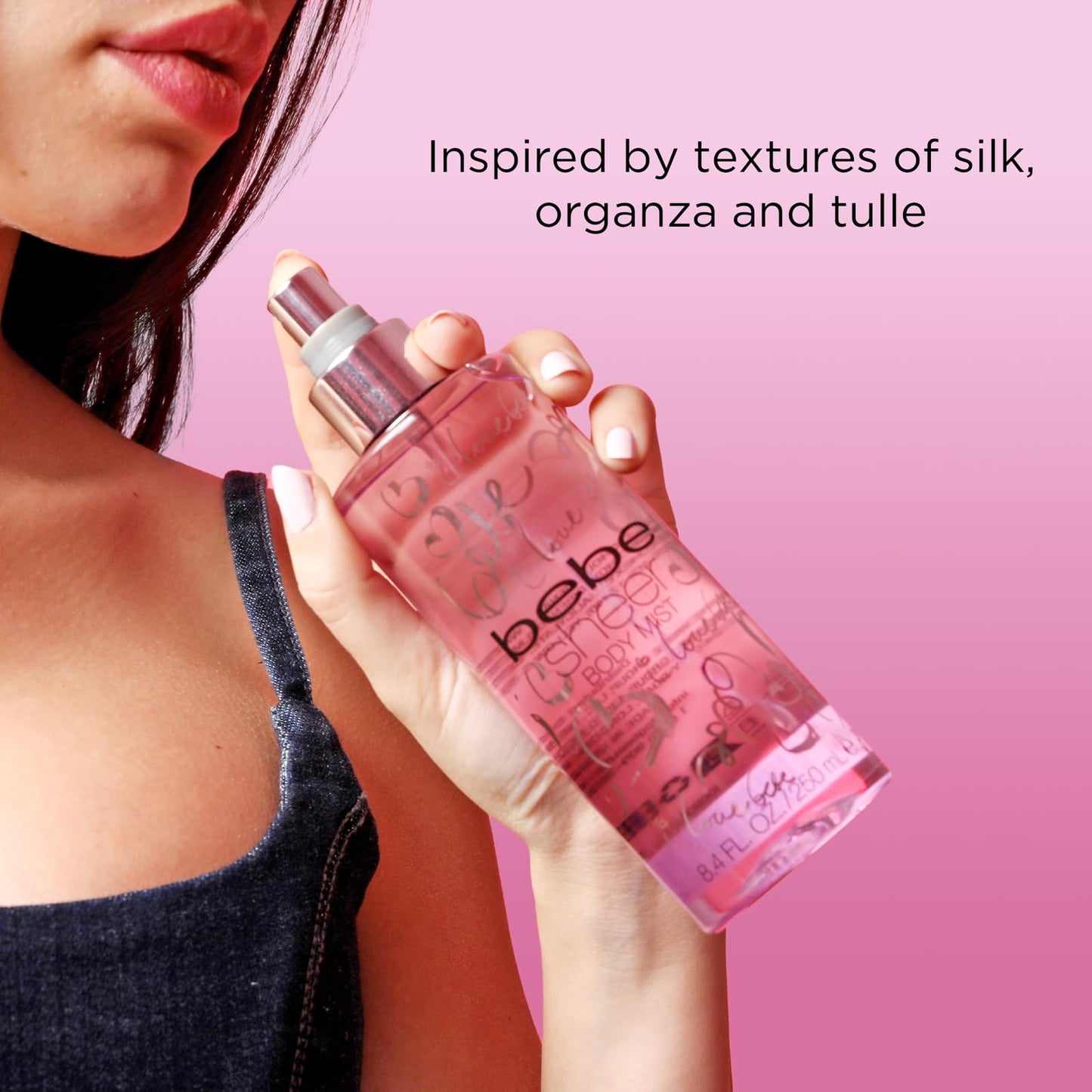 bebe Sheer Body Mist - Sensual and Flirtatious Women's Fragrance with Citrus Cocktail, Pink Peony, and Sandalwood Notes - 8.4 oz Body Mist