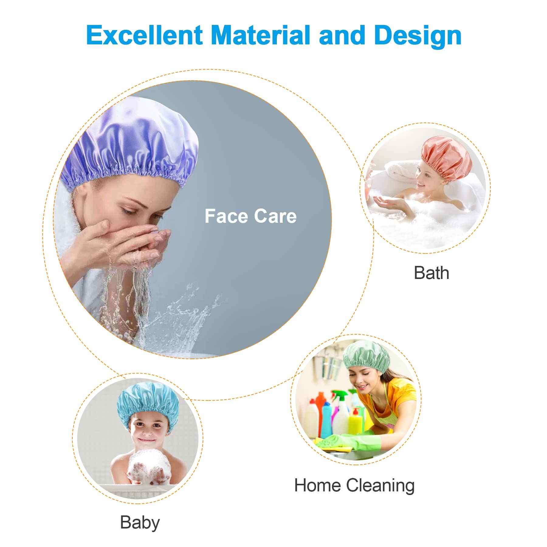 Amazerbath Lotion Applicator for Back, Shower Caps for Women