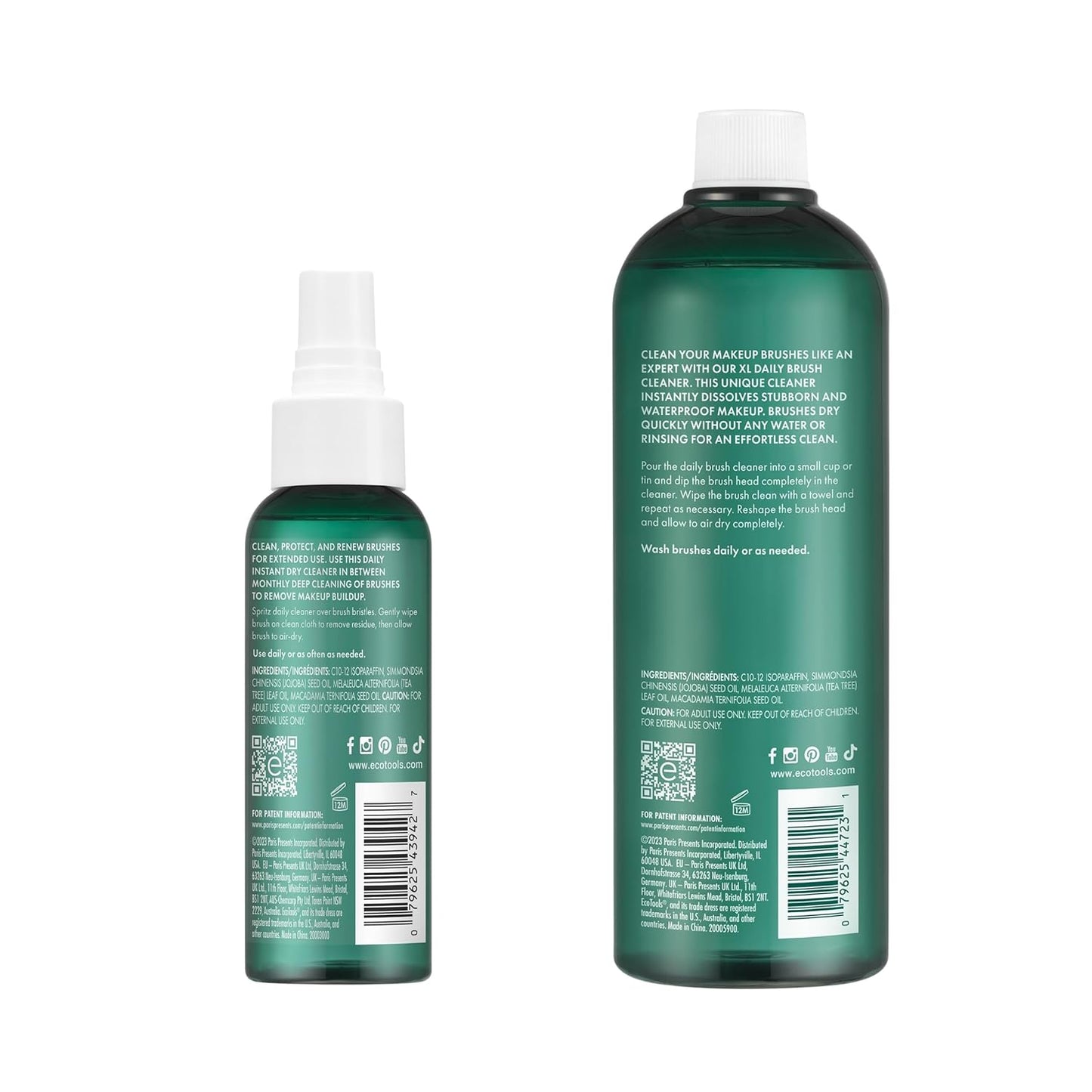 EcoTools Daily Makeup Brush Cleanser Spray, Quick Drying, Fragrance Free & Dermatologist Tested, Travel Size, TSA Approved, Cruelty-Free & Vegan 3 fl oz./89 ml. Bottle