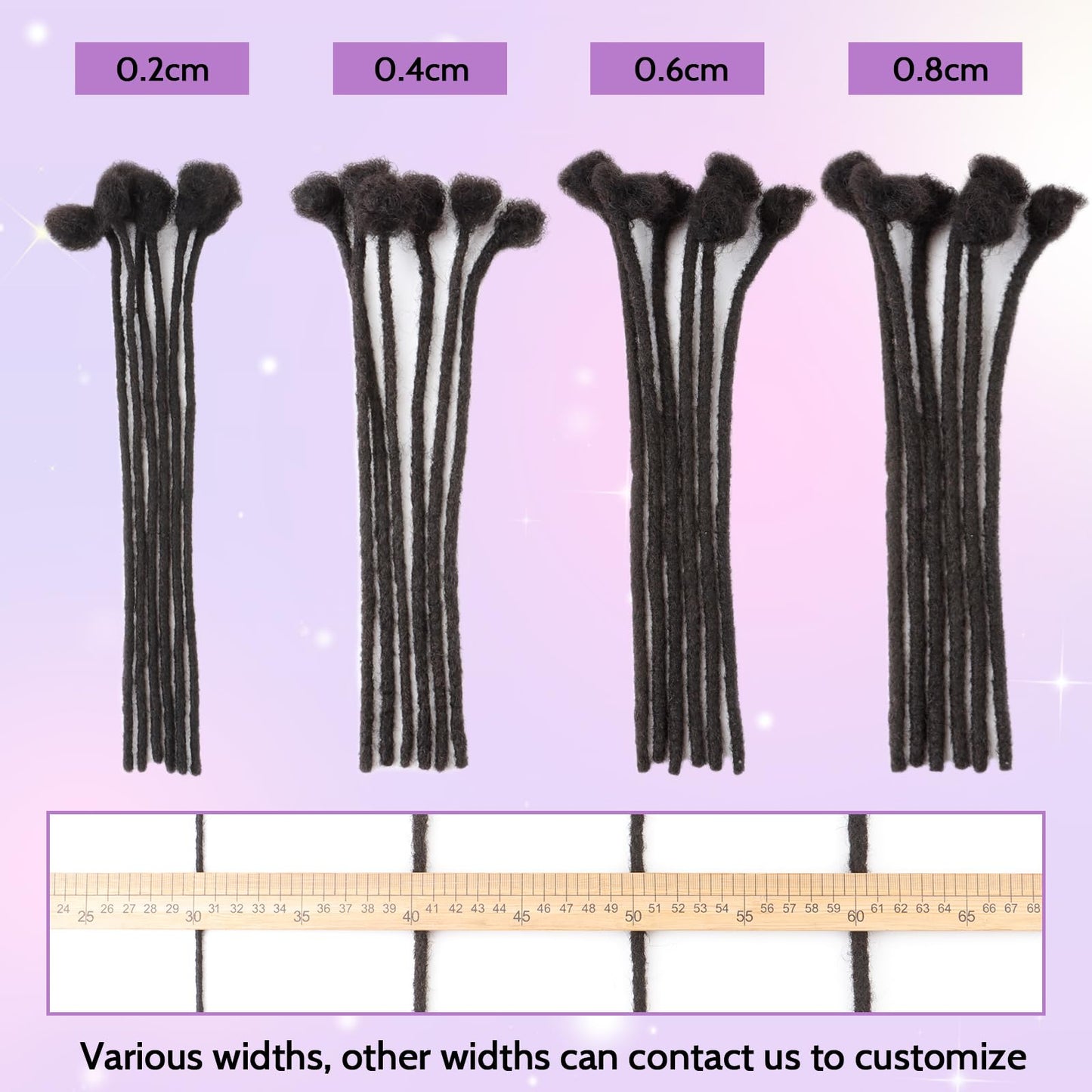 Loc Extensions Human Hair Dreadlock Extensions Human Hair Dreads Extensions for Men Women Kids Real Human Hair Locs Full Handmade Permanent Locs 0.6cm 6inch 30 Strands