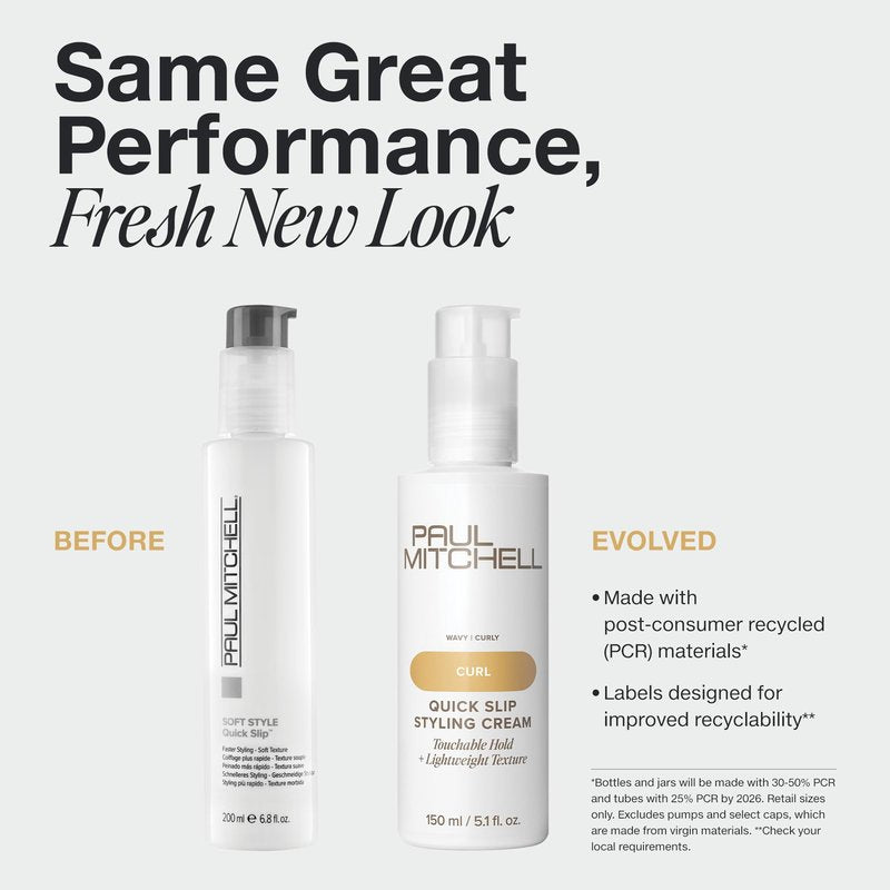 Paul Mitchell Quick Slip Styling Cream, Faster Styling + Soft Texture, For All Hair Types, 6.8 fl. oz.