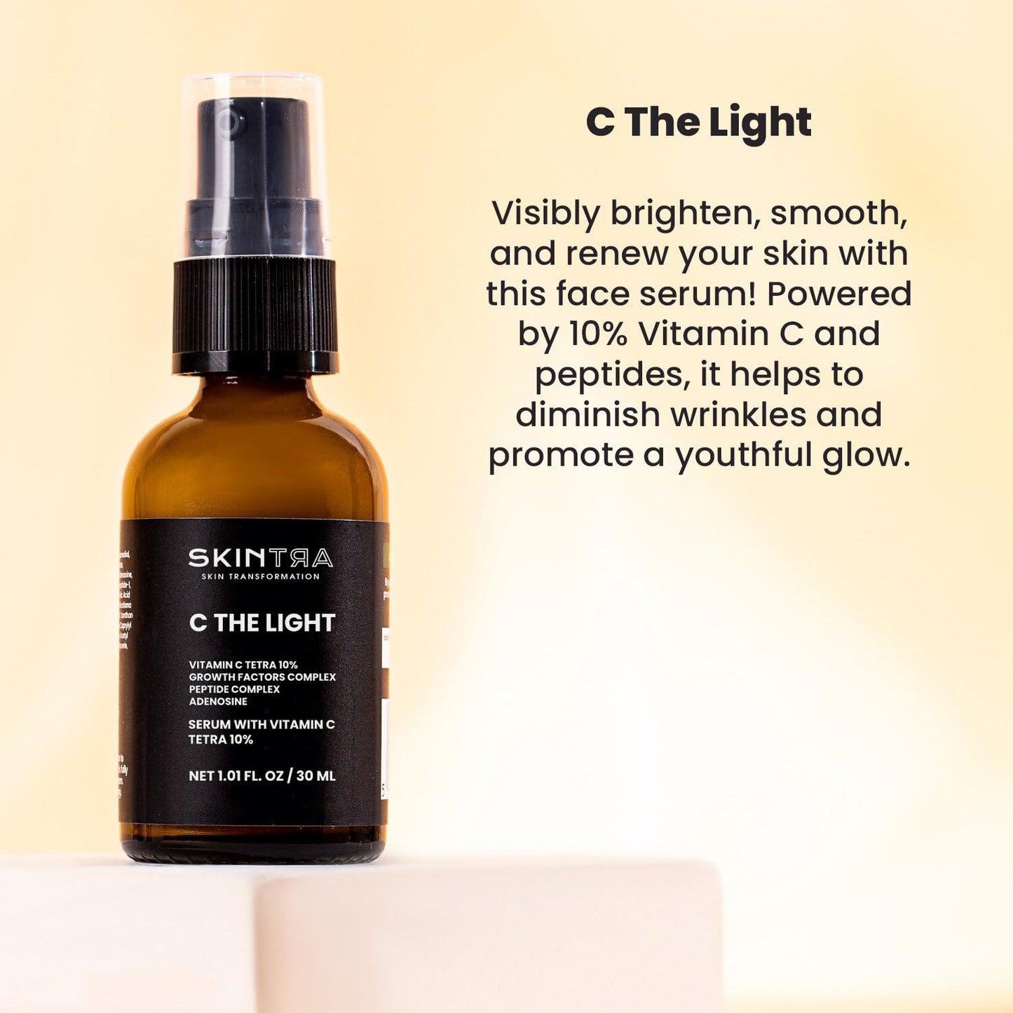 SkinTra - Eraser - Powerful Serum for Hyperpigmentation with 10% Vitamin C, For Dark Spots & Redness Reduction – Vegan – Safe for Daily Use – 30 ml/Net 1.01 Fl. Oz