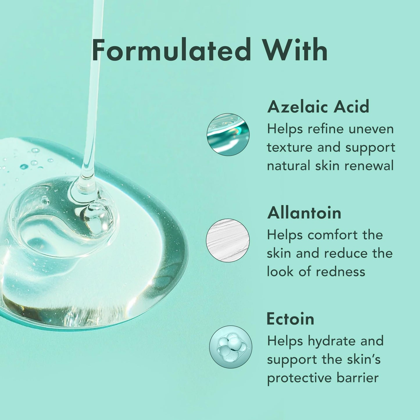 Rael Microcrystal Serum, Miracle Clear PM 2000 – Azelaic Acid for Face, Pore Minimizer, Hydration, Korean Skin Care (1.08 fl oz)