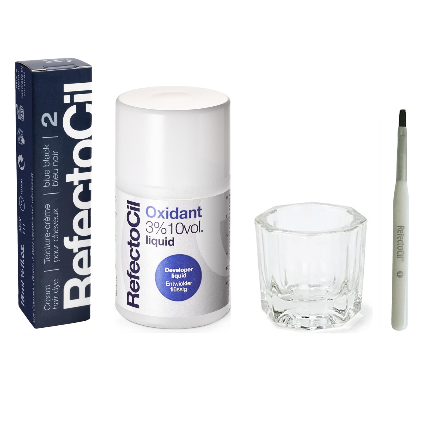 RefectoCil Hair Tinting Kit – Cream Dye + Liquid Developer – Blue Black #2