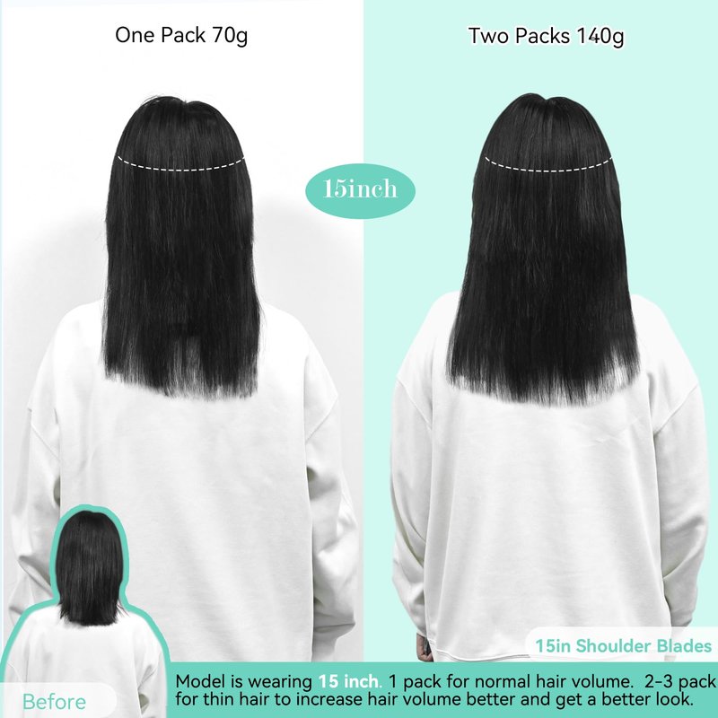 Ukira Medium Brown Hair Extensions Real Human Hair, 15 Inch 75g 7pcs Brown Clip in Hair Extensions Real Human Hair, Soft Natural Straight Remy Human Hair Clip in Extensions for Women