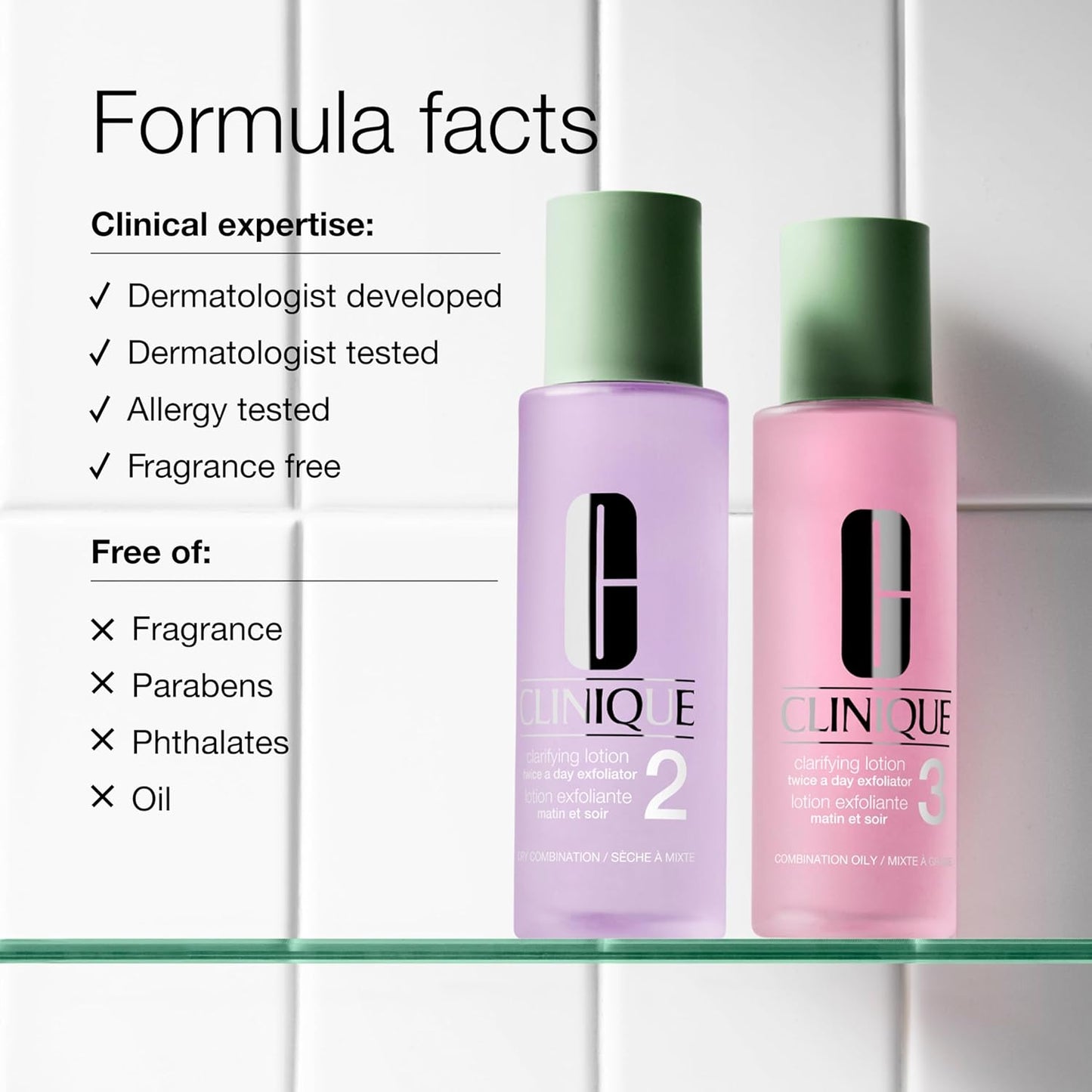 Clinique 3-Step Clarifying Lotion | Exfoliating Toner with Witch Hazel for Dry Combination Skin - 6.7 Fl Oz