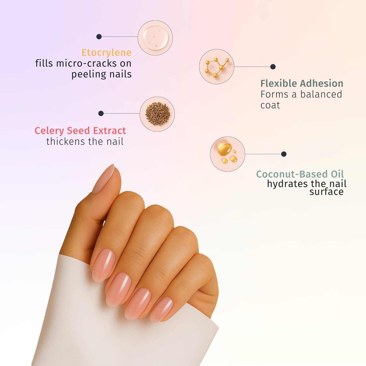 Duri Rejuvacote 2 Nail Growth Base and Top Coat, Balanced Repair - Nail Hardener for peeling, thin, or fragile nails (Pack of 2)