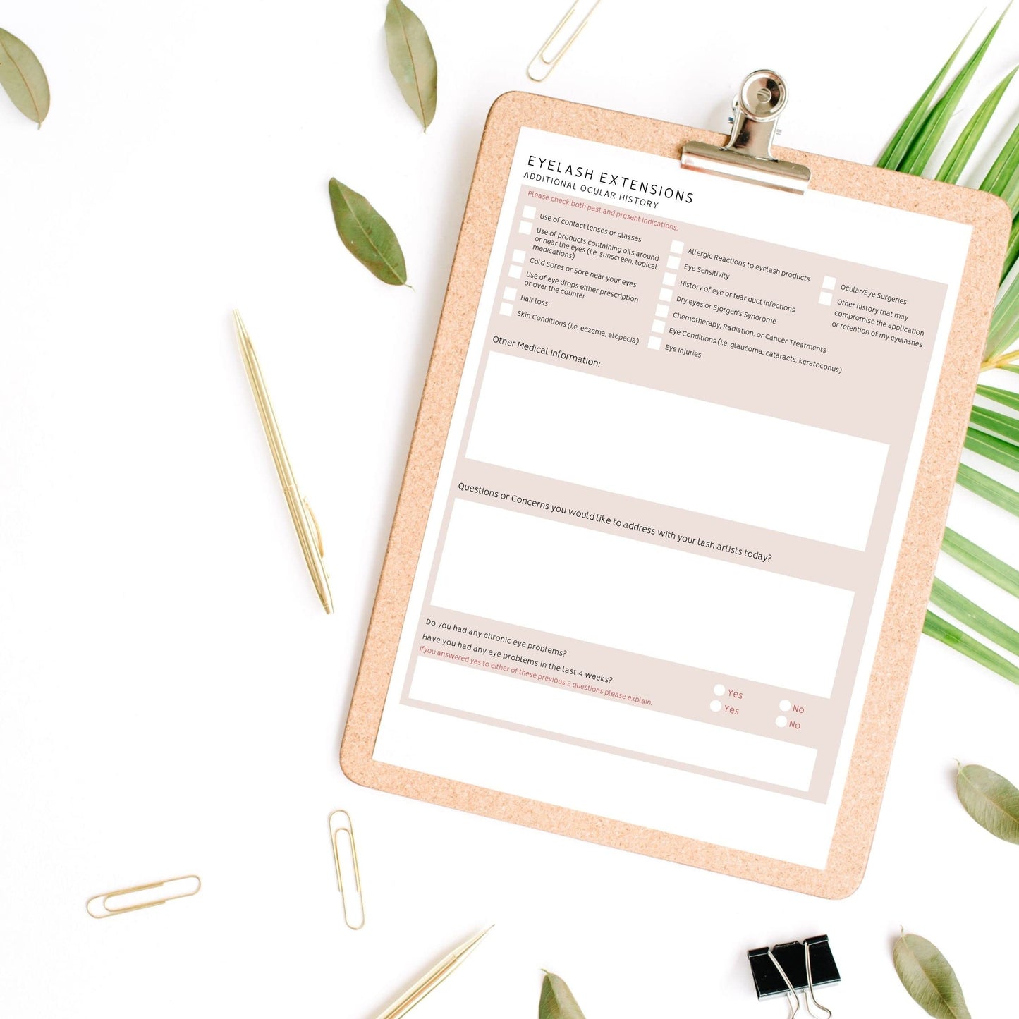 Lash Extension Eyelash Consent, Intake, Aftercare forms with Mapping | 100 Pack | 25 of each Consent, Intake, Aftercare, and Mapping Forms for Lash Artists | 8.5 x 11 inch