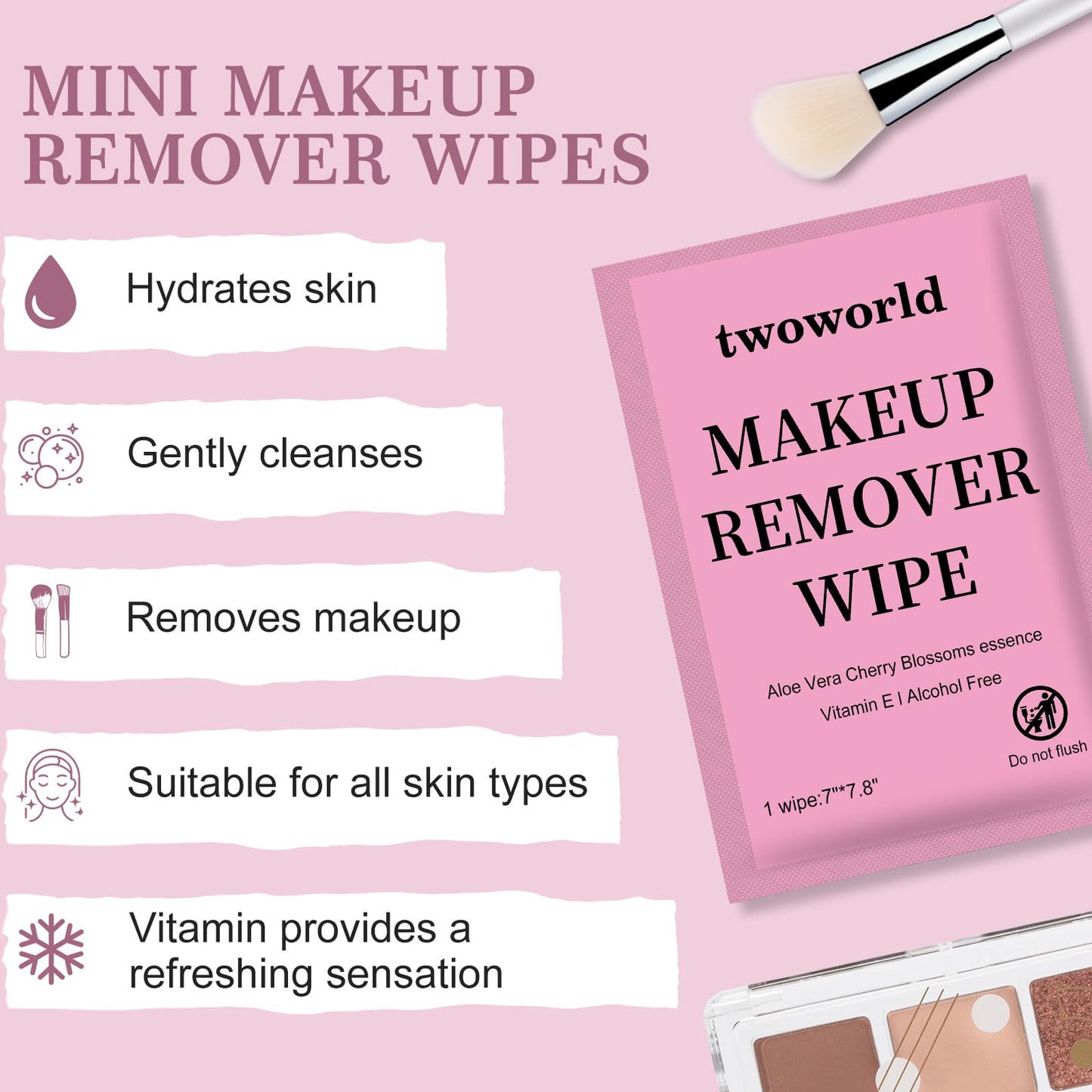 100 Makeup Remover Wipes Bulk Individually Wrapped Travel Makeup Wipes
