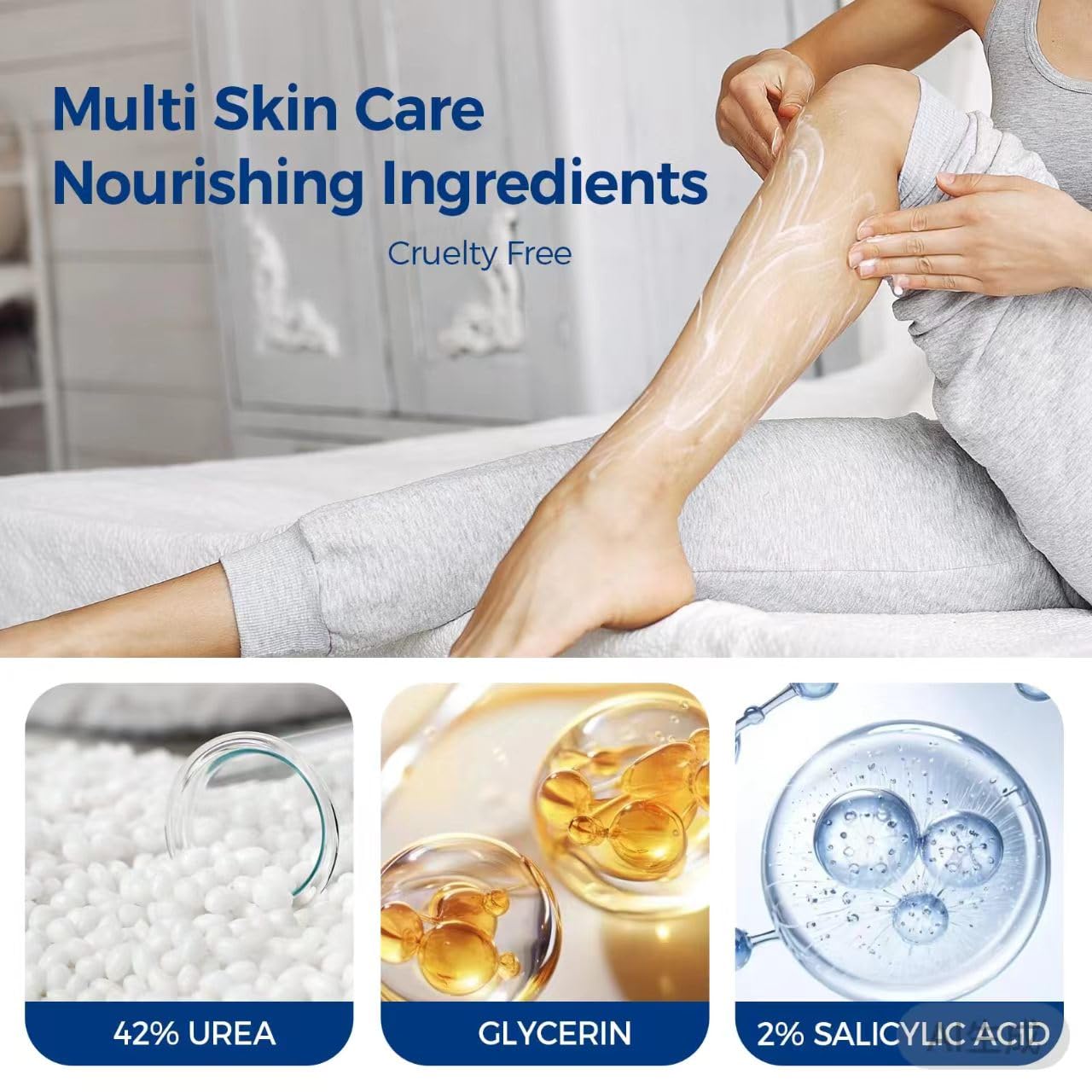 OUKEYA 42% Urea Cream to Soften & Smooth Dry, Rough Skin 5.29 oz, 2 Pack