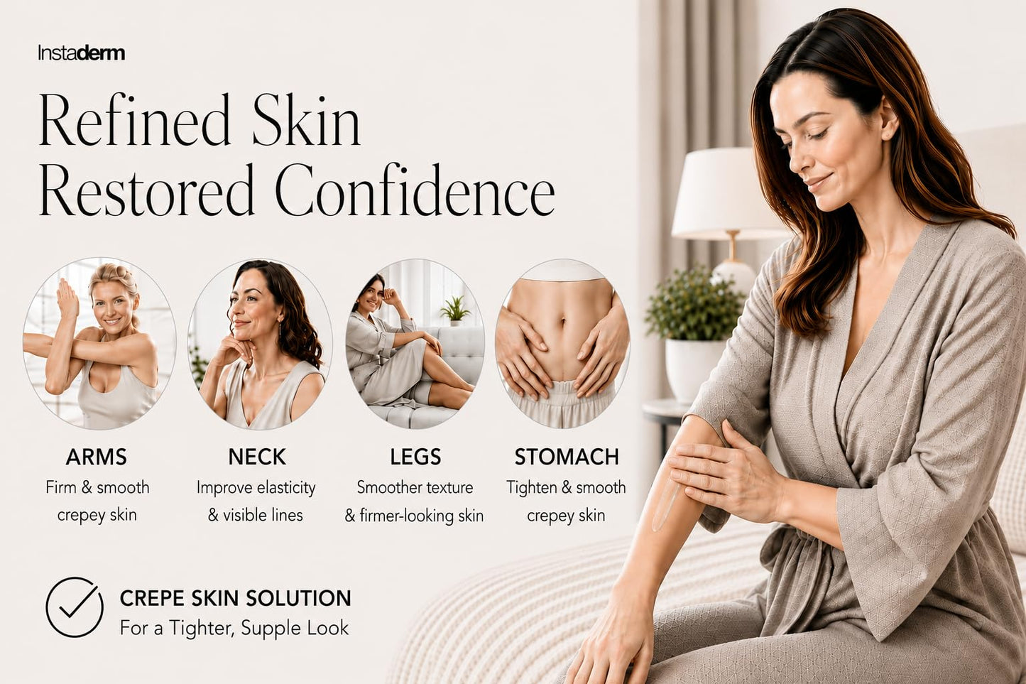 Crepe Fix Body Cream – Anti-Aging Moisturizer for Neck & Body – Improve the Appearance of Thinning Aged Crepey Skin, Wrinkles & Dryness. Support Skins Natural Elastin & Collagen Production. 8OZ