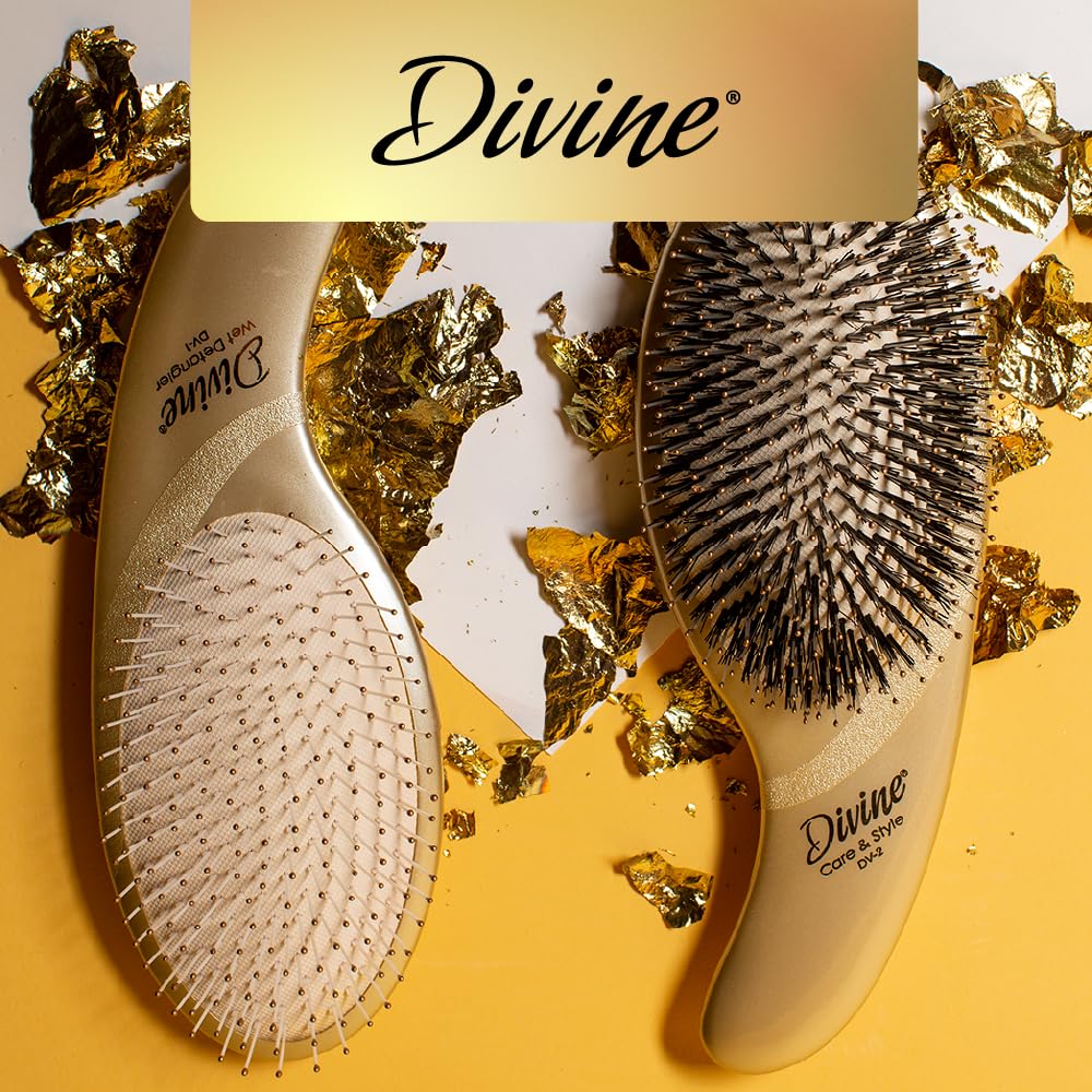 Olivia Garden Divine Paddle Brush for Women and Men - Professional Hair Brush for Thick and Fine Hair - Ideal for Straight, Wavy, and Curly Hair - Ergonomic Design