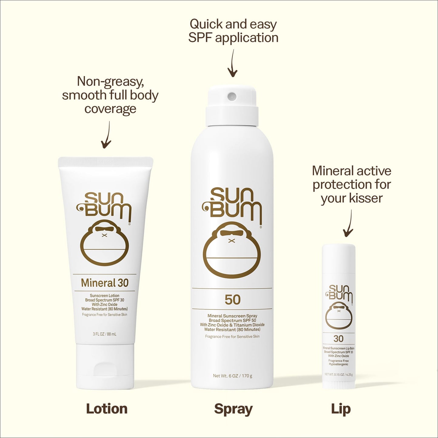 Sun Bum Mineral SPF 50 Sunscreen Body Spray - Water-Resistant Broad Spectrum Moisturizing Sunscreen with Vitamin E - Hawaii 104 Act Compliant (Made without Octinoxate & Oxybenzone) - 6 oz