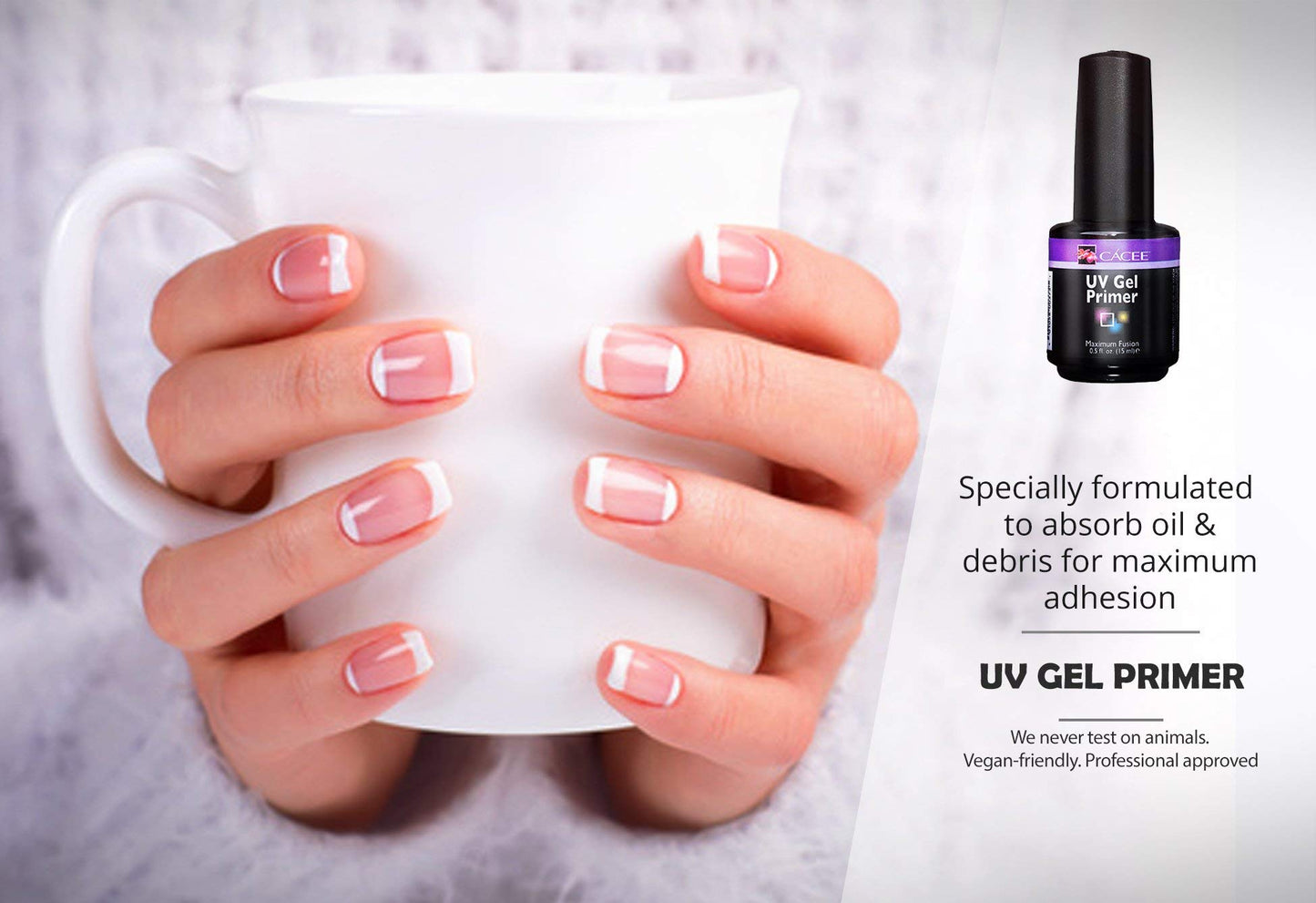 Cacee Nail Primer Duo Set for Acrylic Nails, UV Gel Primer & Pro Bond 0.5 oz, Low Odor, Polish for UV/LED, Use Color Gel Polish & Acrylics, Protect & Strengthen