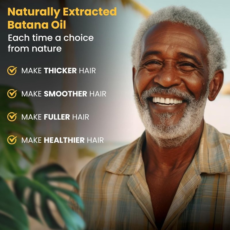 Batana Oil for Hair Growth - Organic & Unrefined | Thicker, Stronger Hair, Prevents Hair Loss for Men & Women