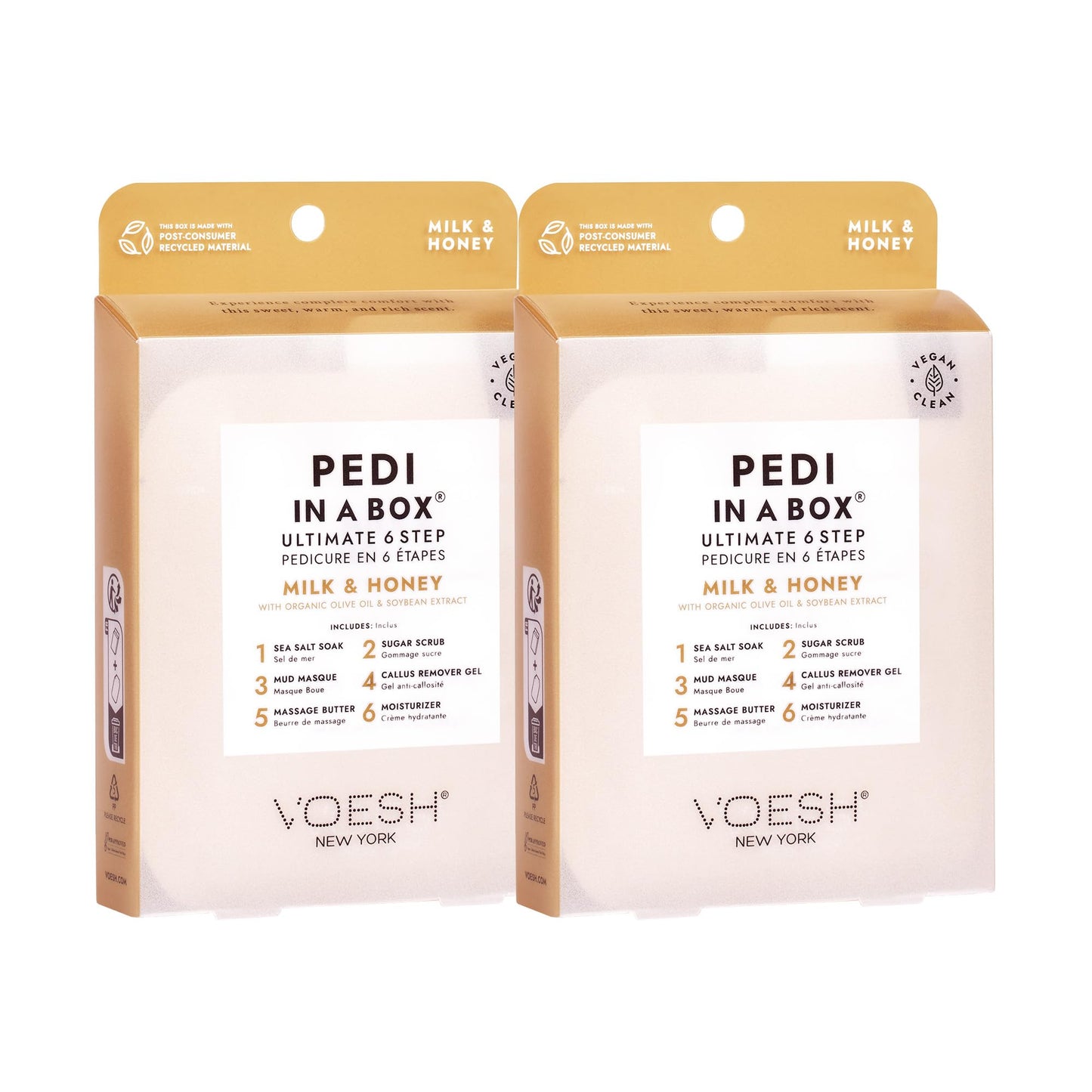 VOESH Pedi in a Box Ultimate 6 Step, Milk and Honey, Spa Pedicure, DIY Pedi, Home Pedicure Kit, Pedi in a Box, Pedicure, Foot Care, Pedi Products, Spa Care, Foot Spa