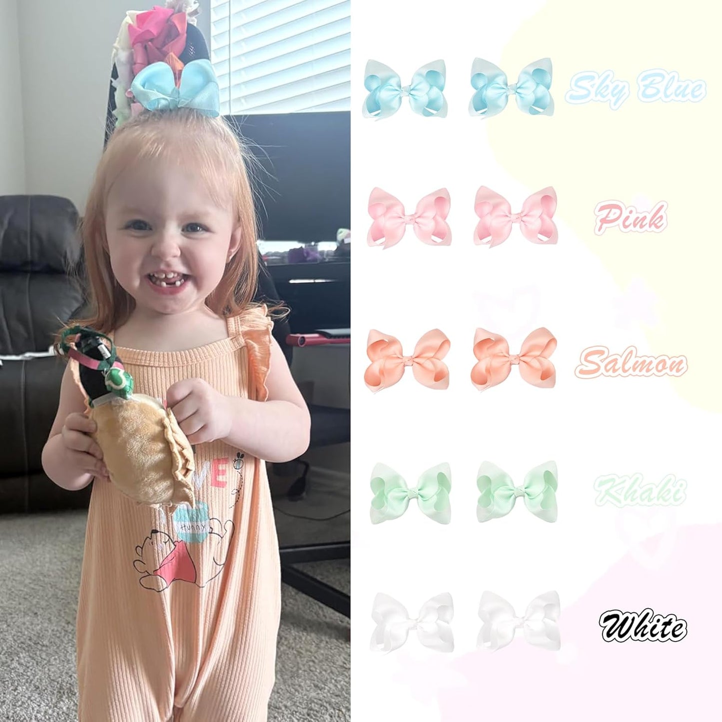40Pcs 3 inch Hair Bows for Girls Grosgrain Ribbon Toddler Back to School Hair Accessories with Alligator Clips for Baby Girls Kids in Pairs