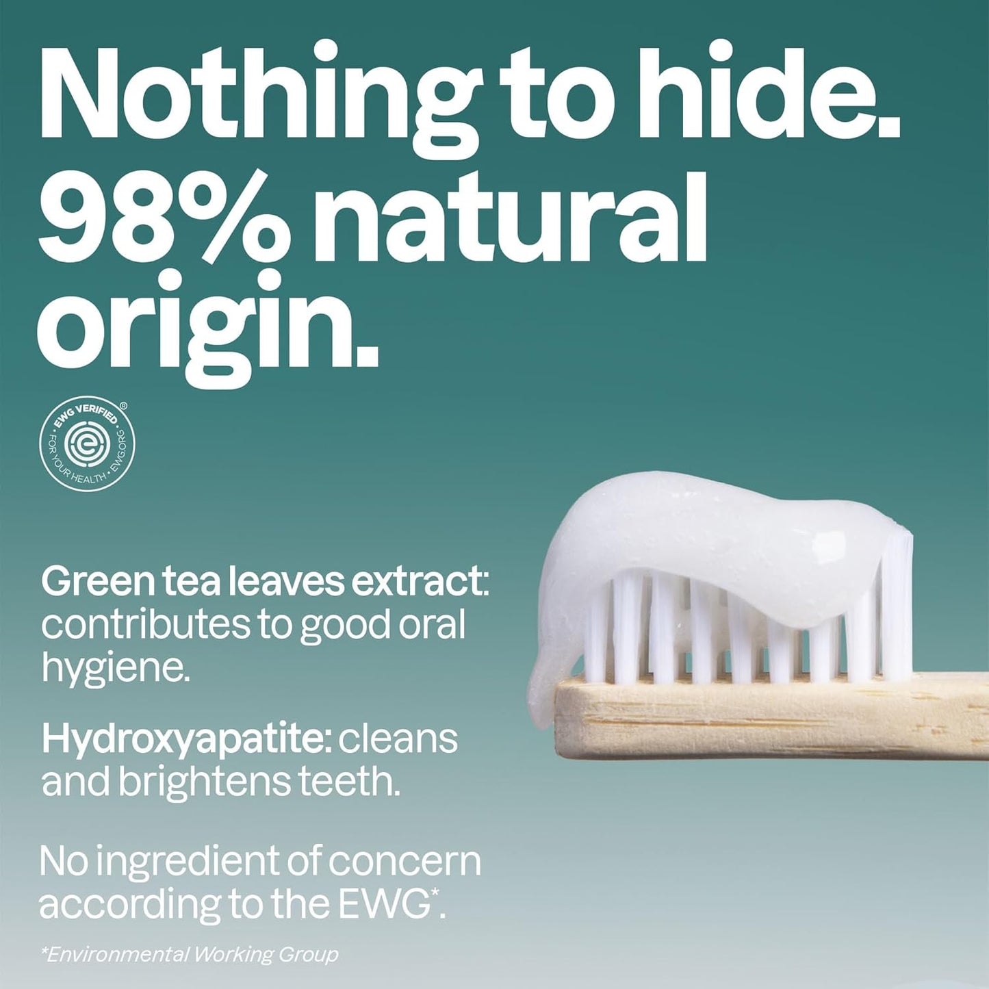 Fluoride-Free Whitening Toothpaste - Peppermint Flavor | Vegan, EWG Verified, 4.2 Oz