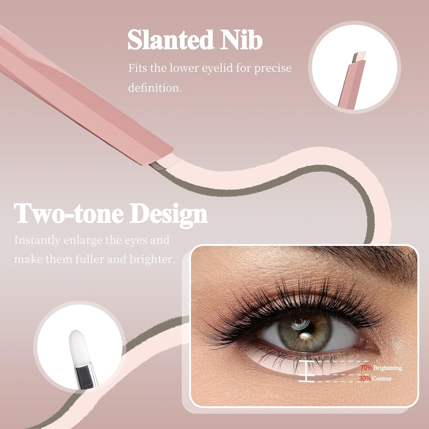 Under Eye Highlighter Stick - 2PCS Waterproof & Smudge-Proof Brightener Pencil | Beige