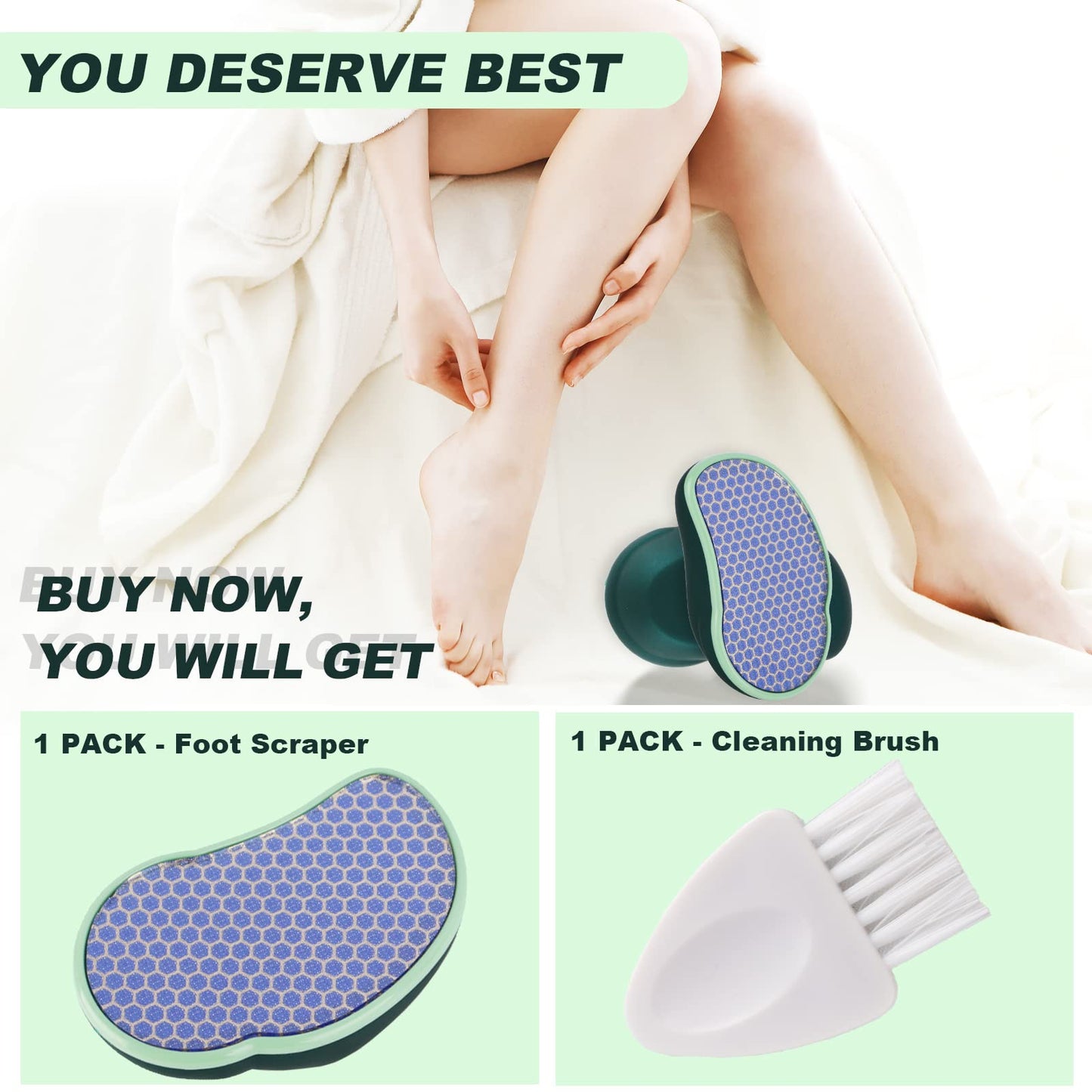 SIRALMNO Upgrade 2-in-1 Nano Glass Callus Remover,Foot Scraper which Used Wet and Dry Callus Removal,Foot Rasp for Hard&Dead Skin Foot Care,Safe & Portable Foot File