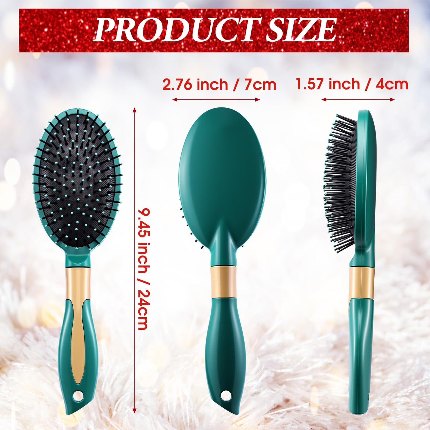 Zubebe 28 Pcs Hair Brush Bulk Travel Detangling Red and Green Detangler Brush with Soft Bristles for Women Gift Bulk