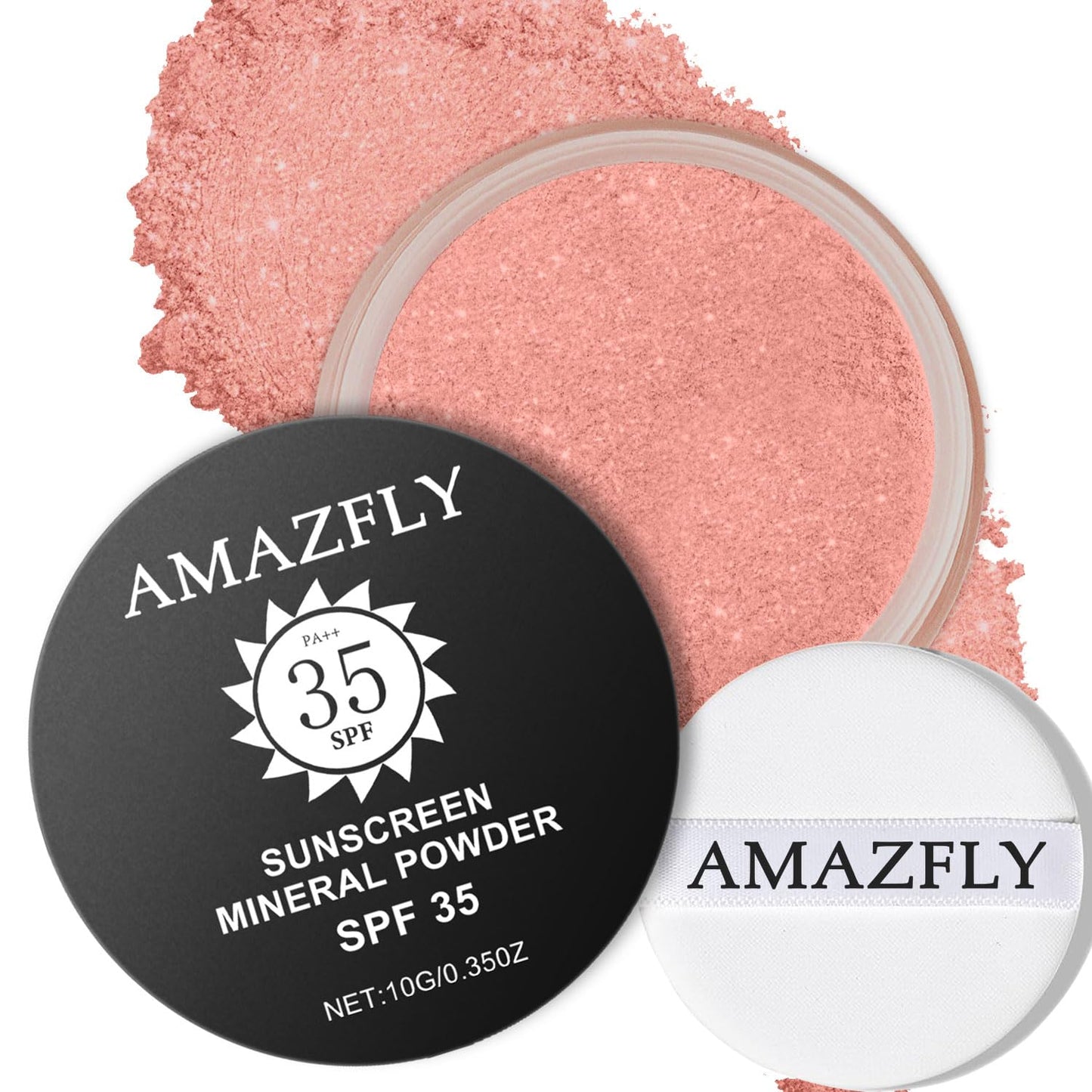 Mineral Powder Foundation, SPF 35, Talc-Free Lightweight Loose Powder for a Smooth & Matte Finish - Medium Coverage, Skin-improving Mineral Foundation (#06 Medium Beige Foundation Makeup)