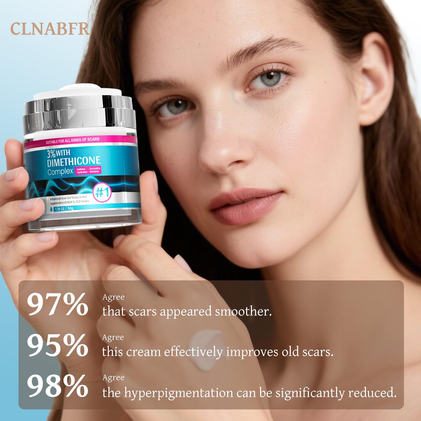 Advanced Scar Cream, Scar Reduction Treatment for Improves Skin Texture & Helps Remove Acne, Stretch Marks, Surgery, C Section, Burn, Keloid & Hypertrophic Scars 1.76 Oz (50g)