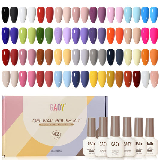 GAOY 42 Pcs Gel Nail Polish Set, 39 All Seasons Colors, UV Gel, Series-B