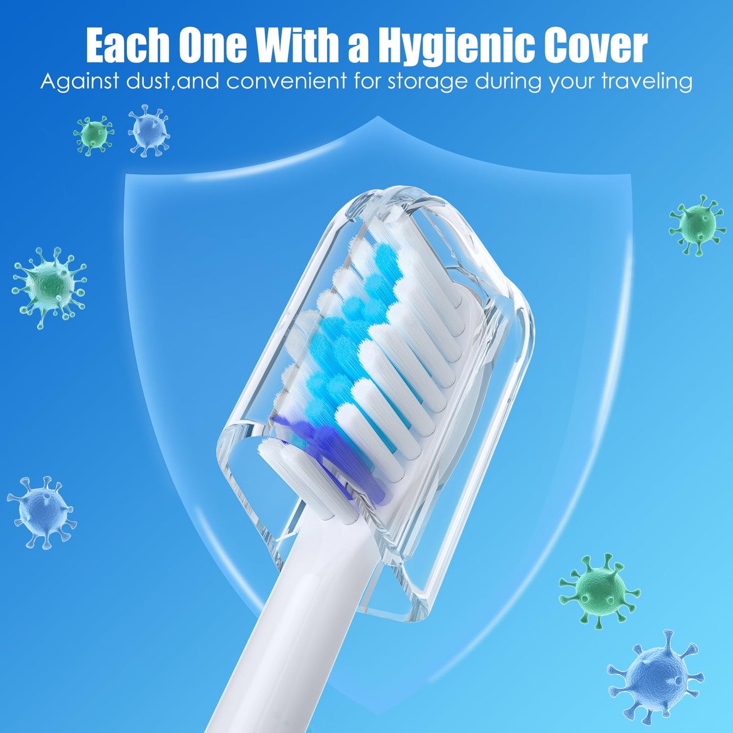 Replacement Toothbrush Heads,Compatible with Philips Sonicare Click-on Electric Toothbrush Handles,8 Pack Replacement Heads for Philips Sonicare C1 C2 G2 5100 6100 Brush