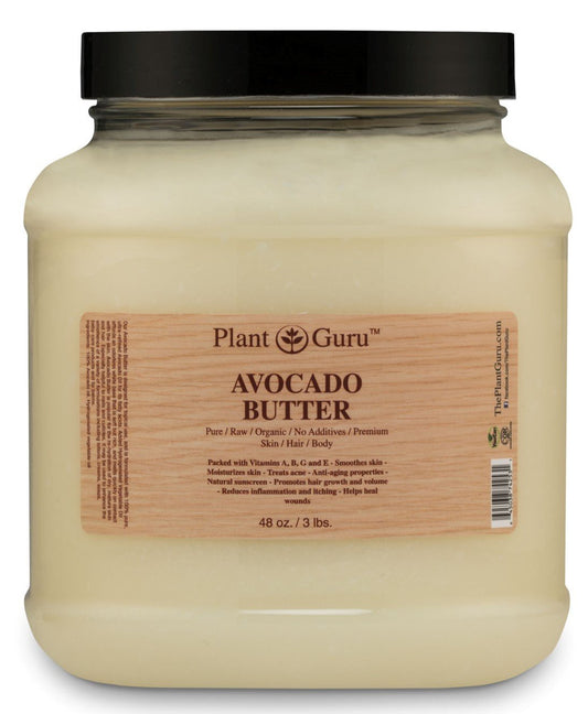 Avocado Body Butter 3 lb. 100% Pure Raw Fresh Natural Cold Pressed. Skin, Hair, Nail Moisturizer, DIY Creams, Balms, Lotions, Soaps.