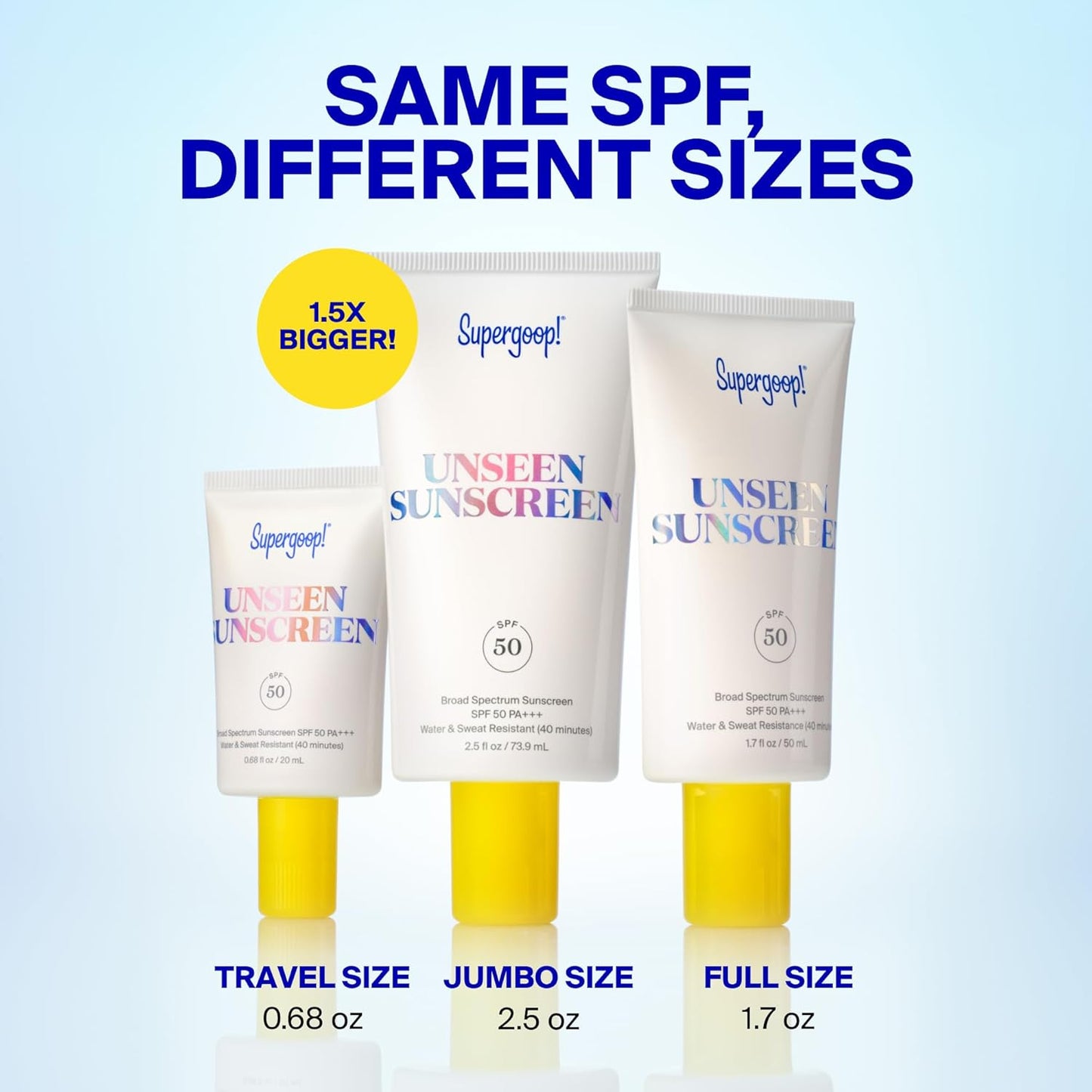Supergoop! Unseen Sunscreen - Clear Invisible Face Sunscreen + Makeup Primer | Weightless Oil-Free Formula for All Skin Types
