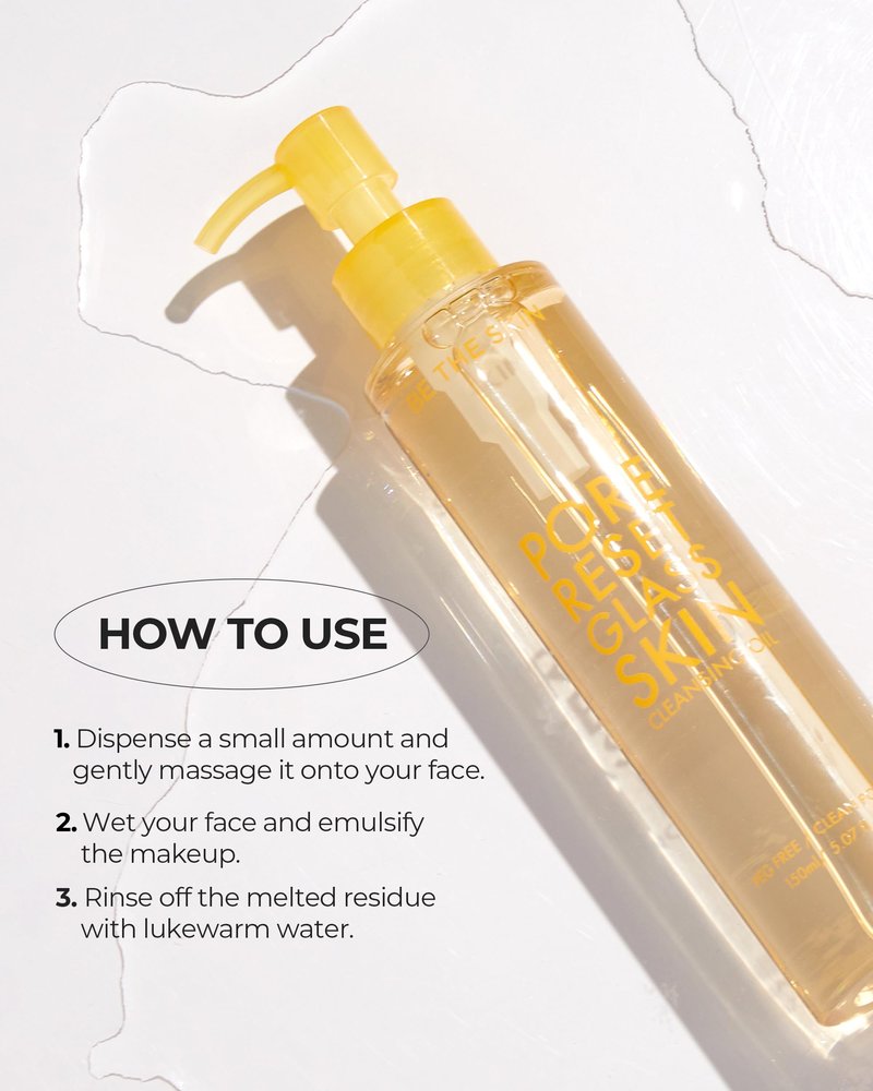 BE THE SKIN Glass Skin Cleansing Oil - 7 Plant Oils + Centella Exosomes & Squalane, Melts Waterproof Makeup & Blackheads, Lightweight Fast-Emulsifying Formula for All Skin Types | 5.07 fl oz