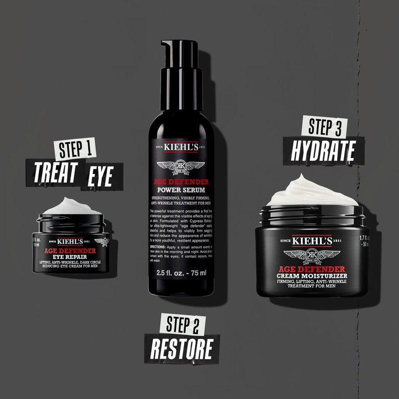 Kiehl's Age Defender Eye Repair, Anti-Aging Eye Cream for Men, Lift, Firm and Visibly Reduce Dark Circles and Crow’s Feet, Instantly Brightens, Paraben-free, Fragrance-free - 0.5 fl oz