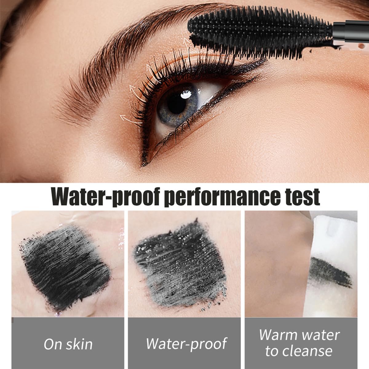 Tiejdhr Telescopic Tubing Mascara, 2 in 1 Vibely Long-Lasting Waterproof & Smudge-Proof 4D Silk Fiber, Volume and Length Black No Flaking and No Clumping (Pack of 1)
