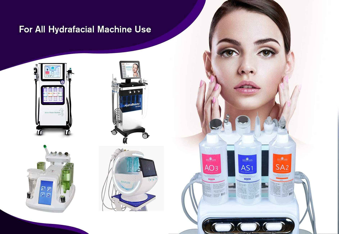 AS1 SA2 AO3 Aqua Peeling Solution Premium Salon Professional Dermabrasion Serum for Small Bubble Skin Care Facial Mask Machine (AS1 SA2 AO3, 3)