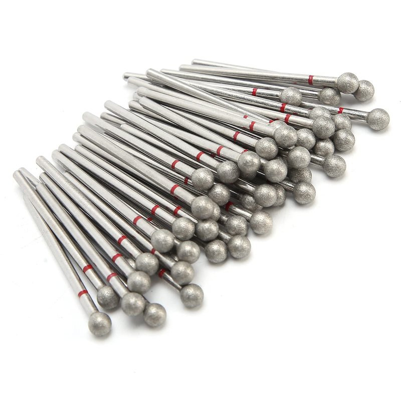 50pcs Nail Cutter Drill Bit for Manicure, Spherical Nail Drill Bits Nail File Bits for Gel Nails Cuticles Dead Skin Removal Nail Polishing Grinding Head Accessory Manicure Drill Set(5.0mm)