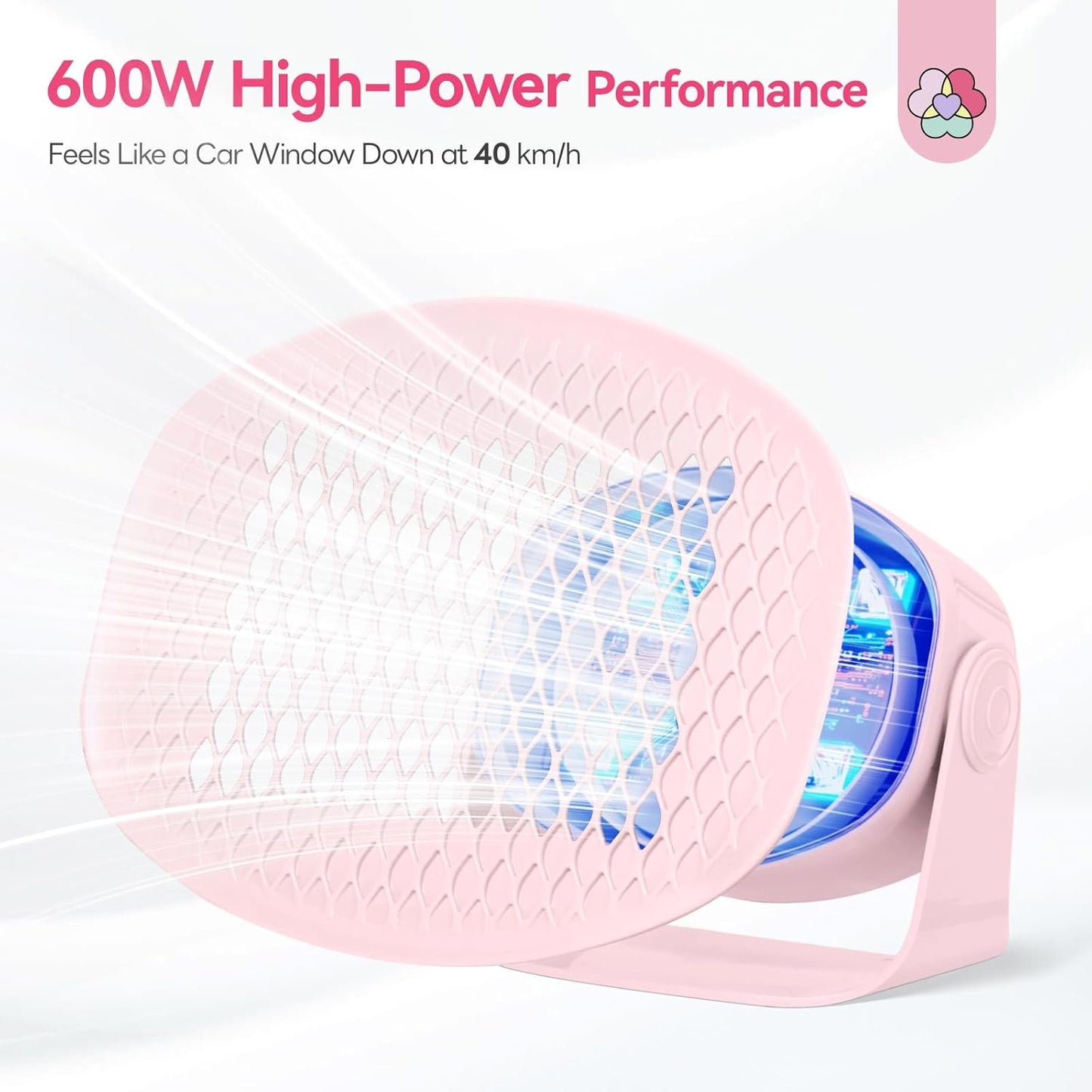 SAVILAND 600W Nail Dryer - Fast Drying Pink Nail Polish Machine with Adjustable Angle & Dual Heating Modes | Ideal for Gel & Regular Polish