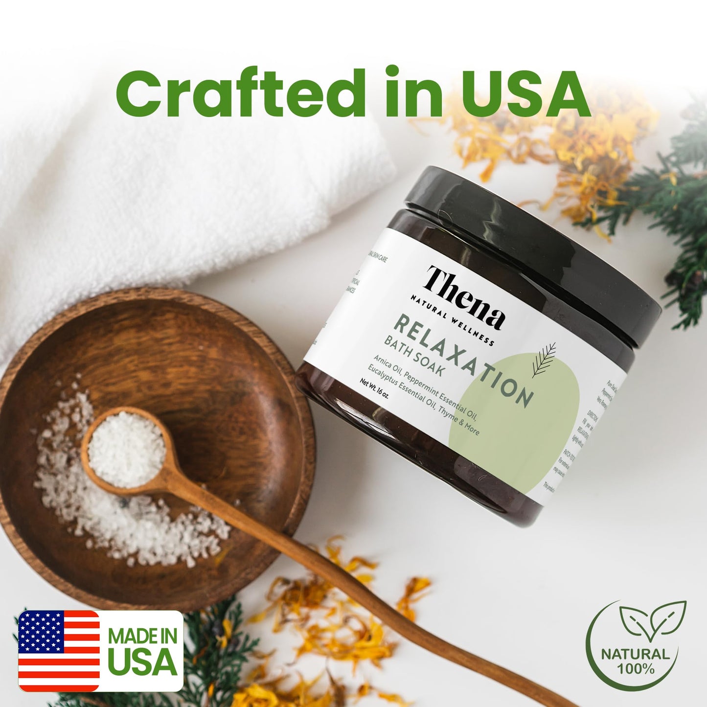 Organic Relaxation Bath Therapy Relaxing Eucalyptus Peppermint Arnica Oil, for Stress Relief Muscle Recovery Detox, Best Self Care Relaxing Gifts for Women & Men