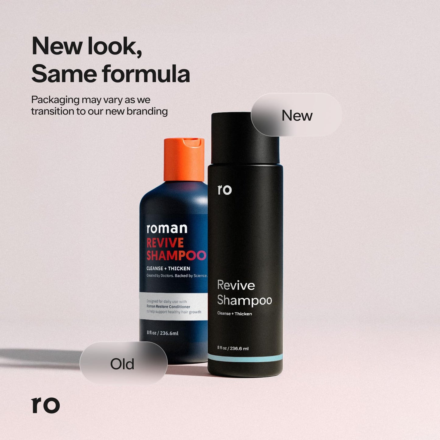 Ro Men's Revive Shampoo & Restore Conditioner Duo | Exfoliates, Clarifies, Fortifies & Moisturizes for Thicker Looking Hair, Made Without Sulfates, Parabens, or Phthalates | 8 fl oz (Pack of 2)