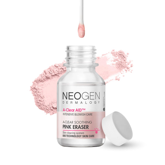 NEOGEN A-Clear Soothing Pink Eraser, Spot Care, Blemish Care, Korean Skin Care, Pink Pimple Drying Power, Calamine Powder, Nighttime Spot for Face and Skin (0.50 Fl Oz)