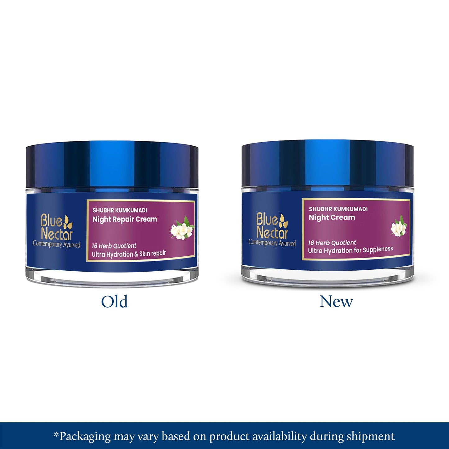 Blue Nectar Kumkumadi Night Cream Face Moisturizer for Women with Natural Almond & Saffron | Hydrating Moisturizer Face Cream for Night Time (16 Herbs, 1.7 Oz)