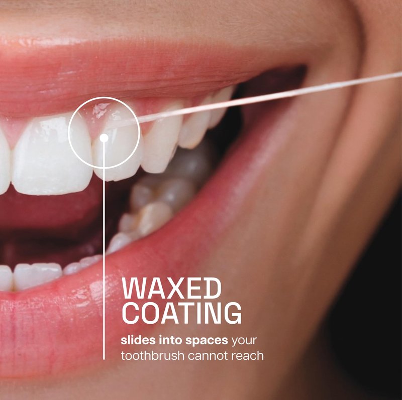 REACH Waxed Dental Floss, Mint, Plaque Remover for Teeth, Shred Resistant, Floss Slides Smoothly, Easy to Use, Waxed, Deep Cleaning Teeth, Oral Care, PFAS Free, for Adults & Kids, 6 Pack, 200 yd