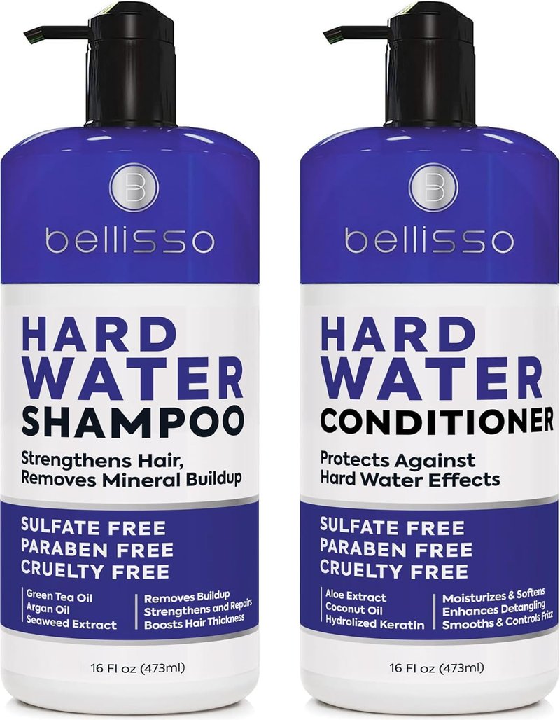 Hard Water Shampoo & Conditioner Set - Sulfate-Free Moisturizing Hair Care for Men & Women | Deep Clean & Mineral Build-Up Remover