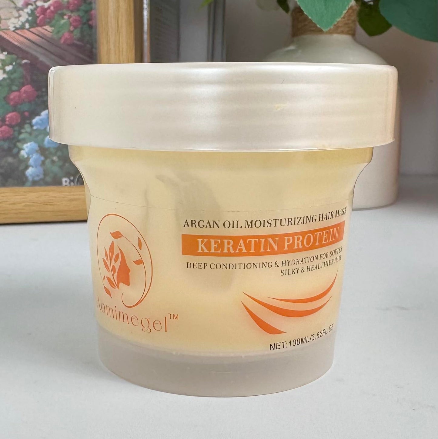 Aomimegel Collagen Hair Mask,Deep Repair Conditioning Argan Oil Hair Mask for Damaged Hair Treatment, Deep Conditioner Hydrating Hair Masque for All Hair Types 3.38 oz 100ml
