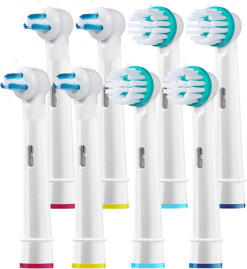 Replacement Brush Heads for Oral-B Electric Toothbrush - 8 Pack Compatible with Pro 1000 & Kids Plus | Orthodontic Design