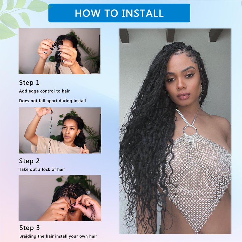 Coolbeeza Human Braiding Hair for Boho Braids 18Inch Boho Hair for Braiding Deep Water Wave 12A Brazilian Virgin Curly Hair for Boho Braids Wet and Wavy No Weft 2 Bundles 100g Hair Extensions