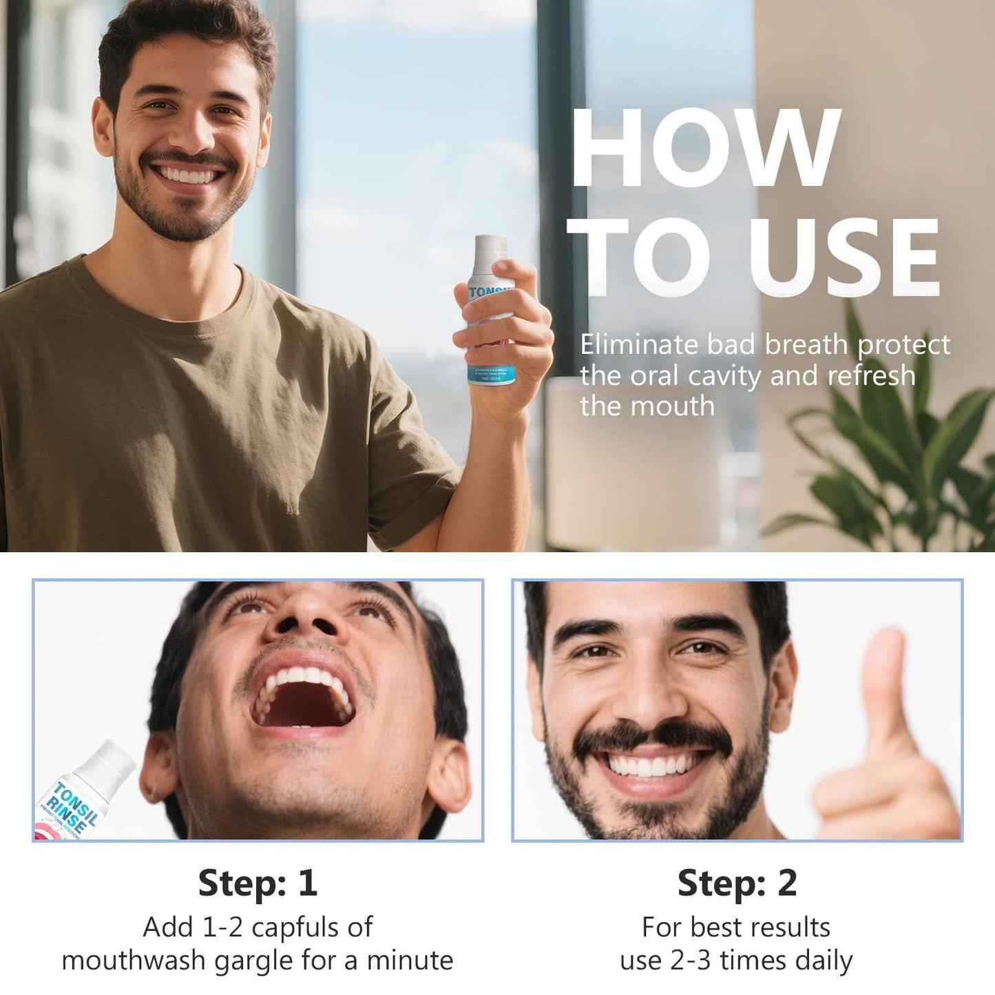 Tonsil Stone Remover, Tonsil Stone Mouthwash to Help Soothe Tonsils, Eliminate Bad Breath and Relieve Dry Mouth