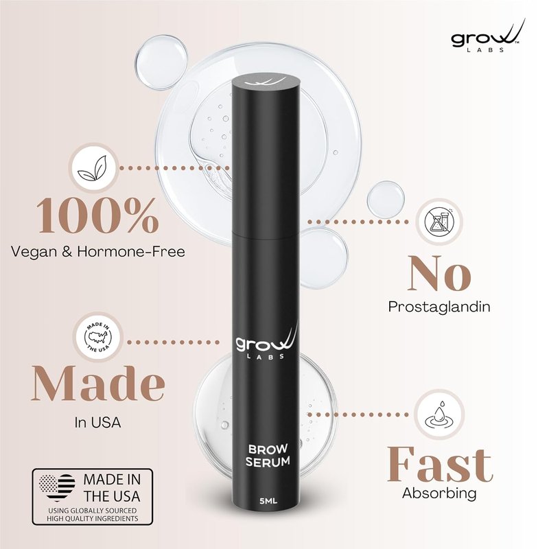 Eyebrow Growth Serum - Biotin & Peptides for Thicker, Fuller Brows | Vegan, Cruelty-Free, 5 ml